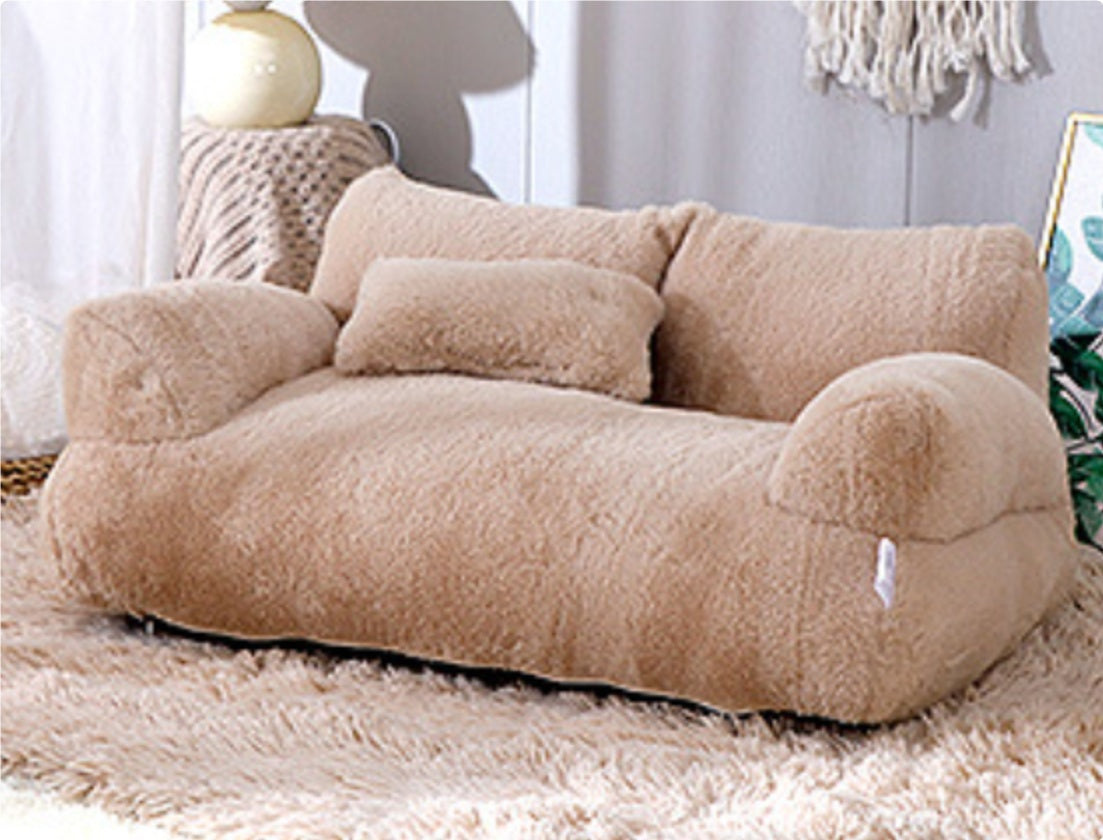 Luxury Plush Cat Bed Sofa Warm Pet Nest for Dogs Cats