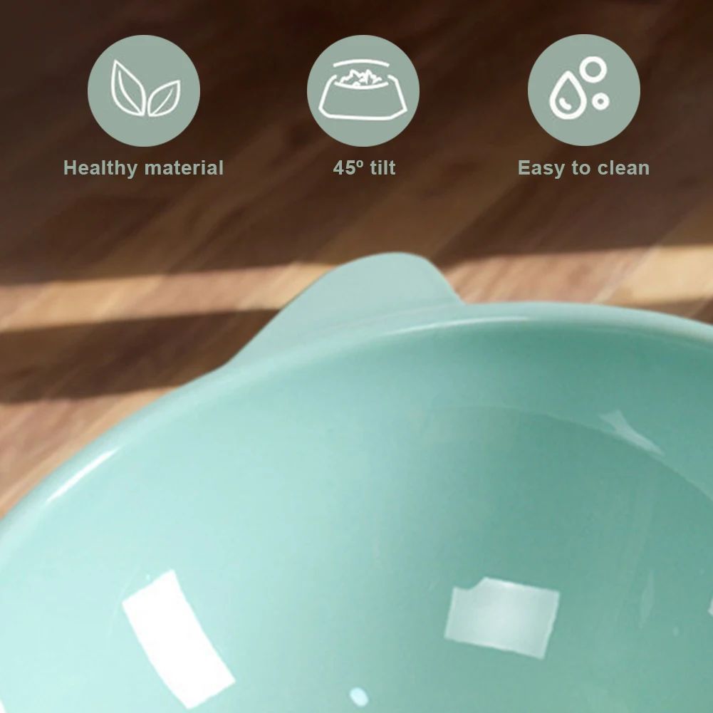 Tilted Elevated Cat Food Bowl Anti Slip Ergonomic Feeding Dish