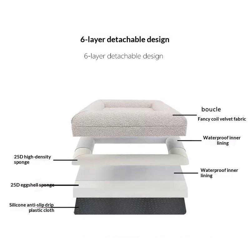 Memory Foam Waterproof Dog Bed with Removable Washable Cover