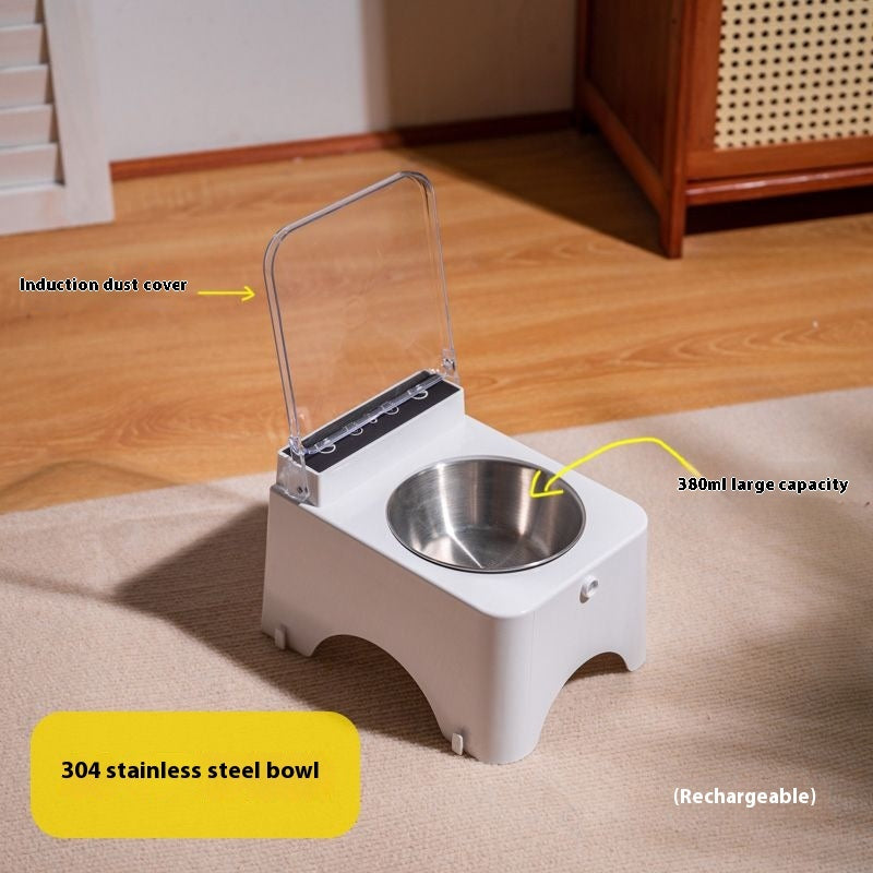 Pet Cat Automatic Lid Opening Feeding Bowl Feeder