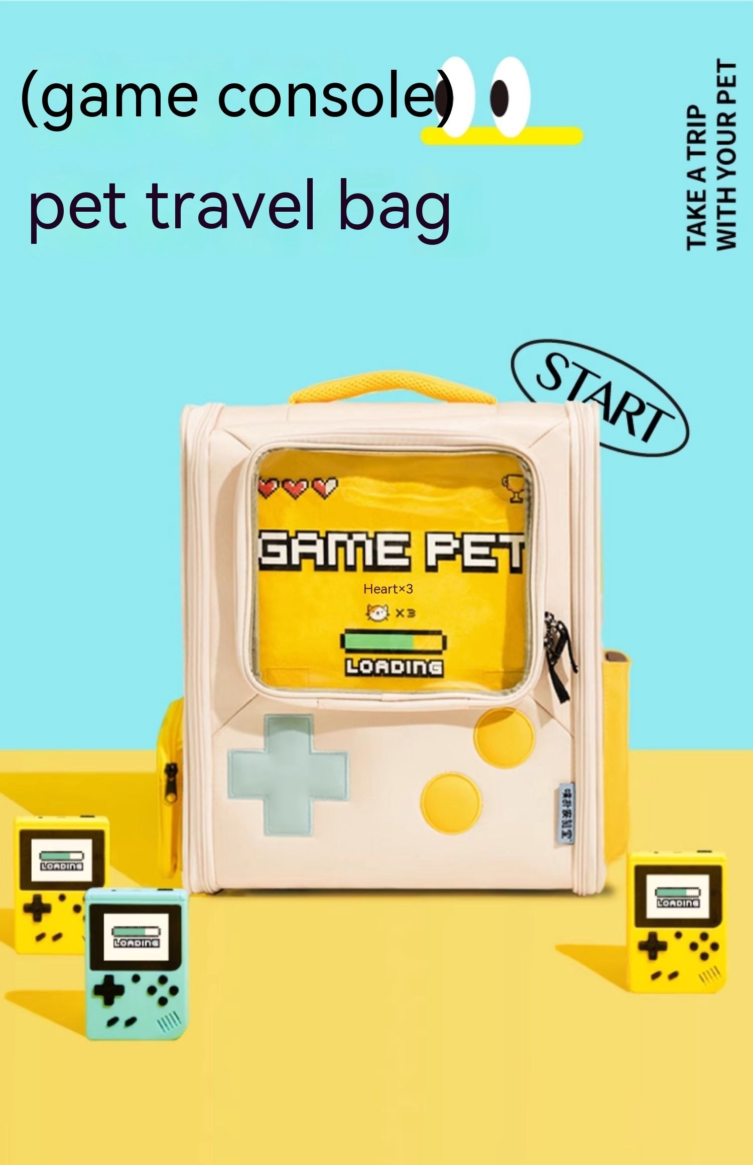 Retro Game Console Pet Backpack Foldable Travel Carrier Bag