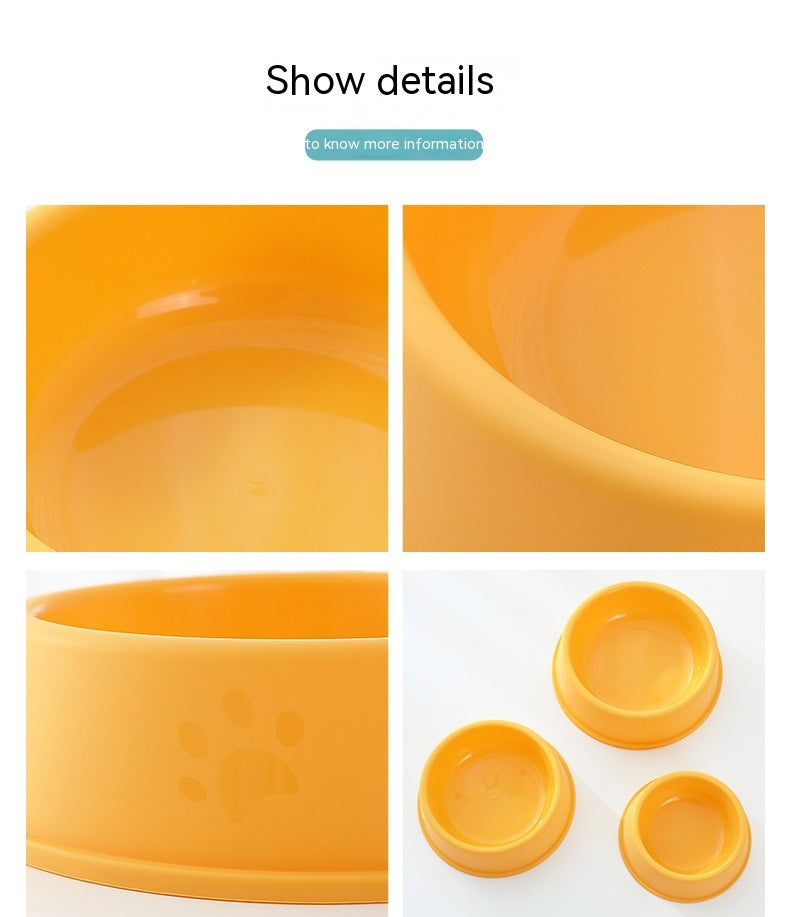 Plastic Frosted Footprints Pet Feeding Water Bowl for Cats Dogs