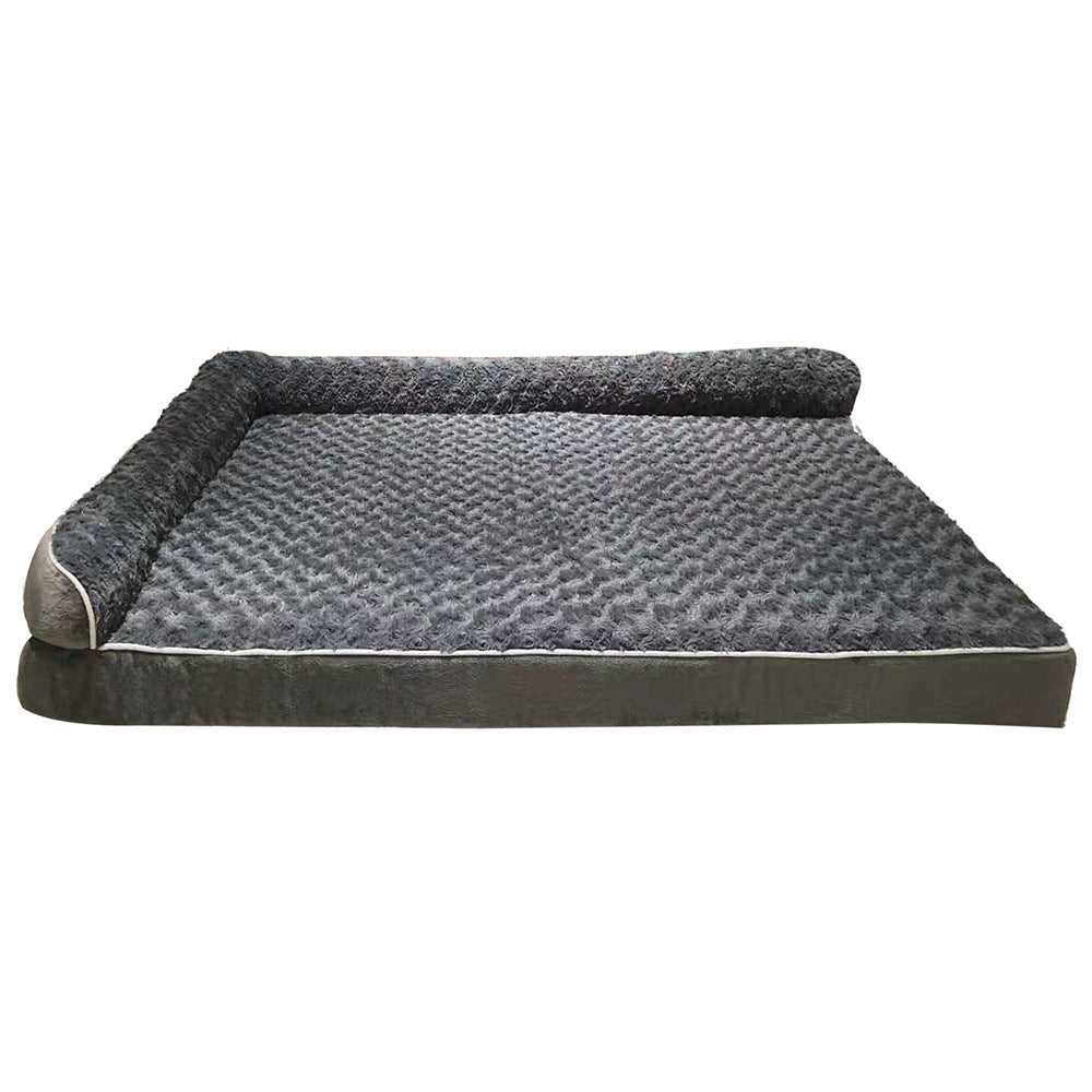 L Shaped Pet Sofa Bed with Washable Cover and Sponge Padding