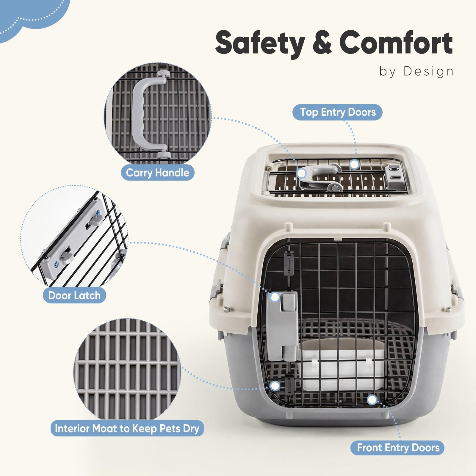 Airline Approved Pet Carrier Crate for Small Dogs Cats Travel