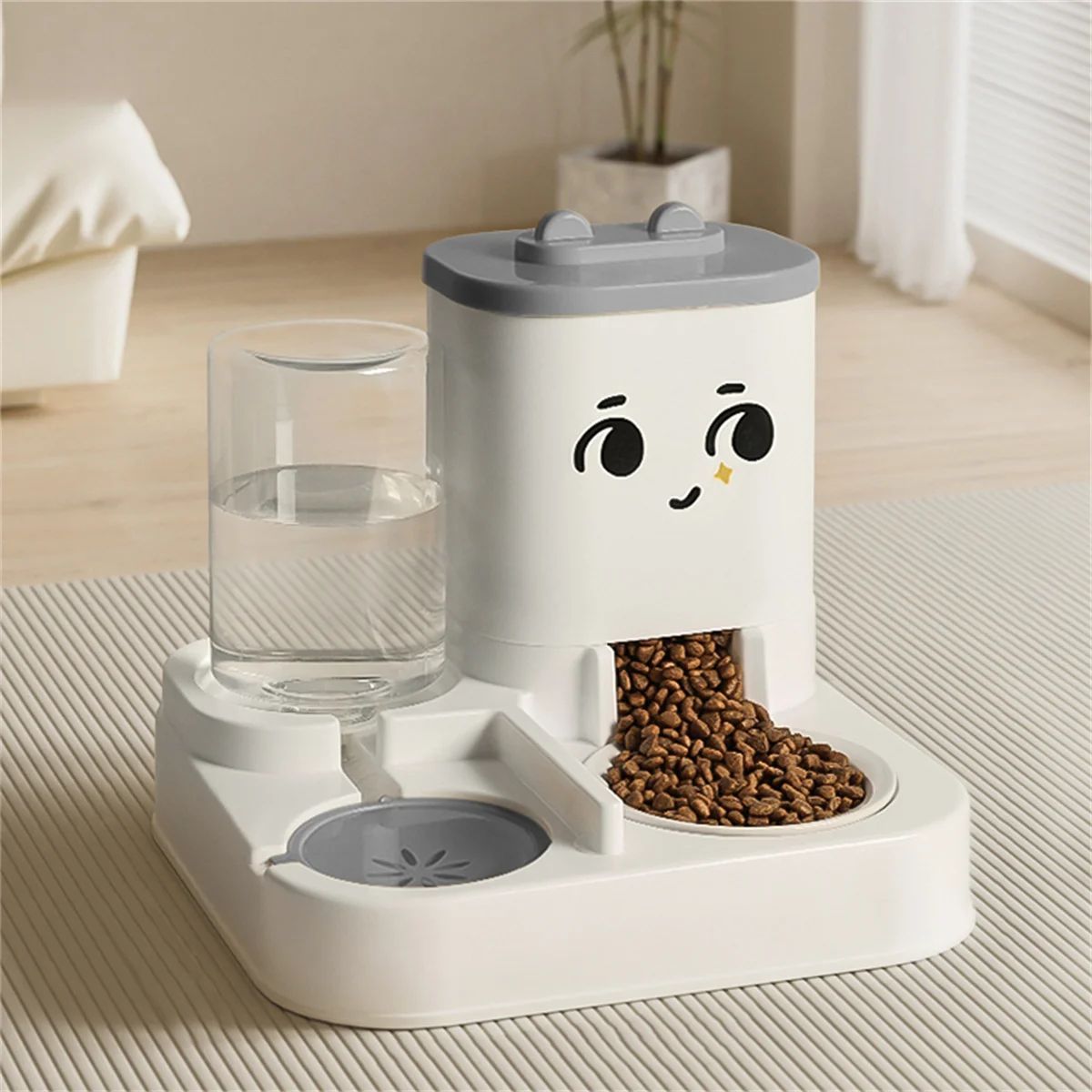 Cartoon Pet Feeding Water Dispenser Large Capacity Bowl Set