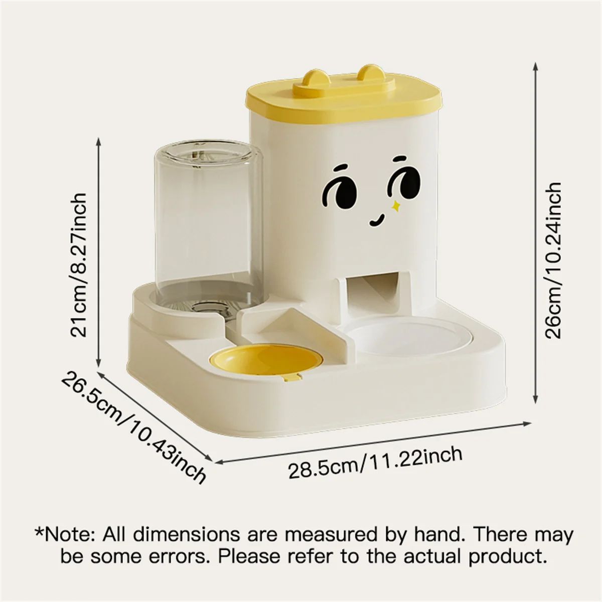 Cartoon Pet Feeding Water Dispenser Large Capacity Bowl Set