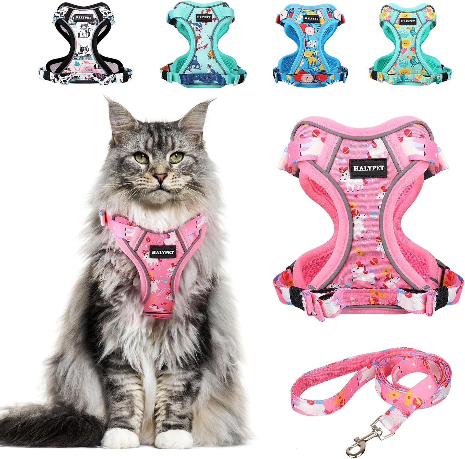 Escape Proof Reflective Adjustable Cat Harness Leash Set