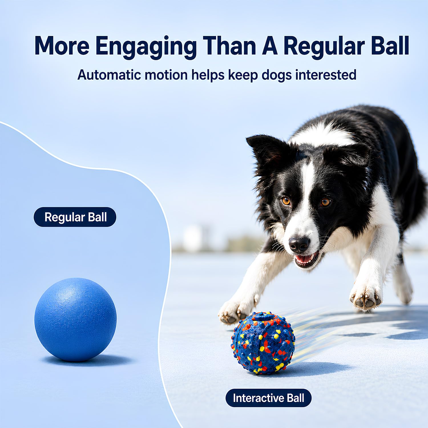 Smart Interactive Rechargeable Moving Dog Ball Toy Waterproof USB-C Charging
