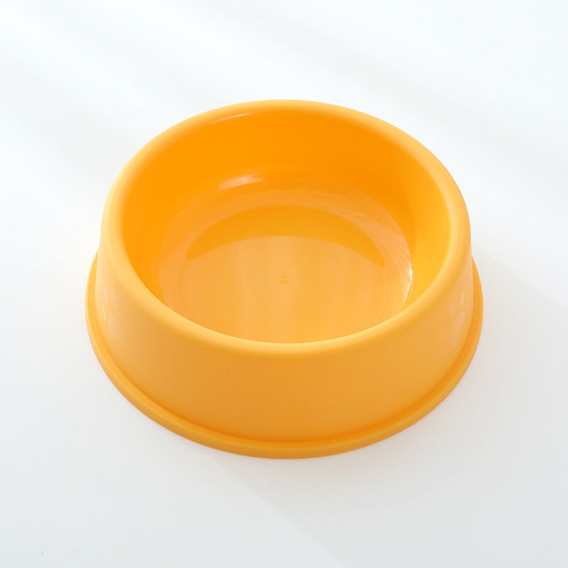 Plastic Frosted Footprints Pet Feeding Water Bowl for Cats Dogs
