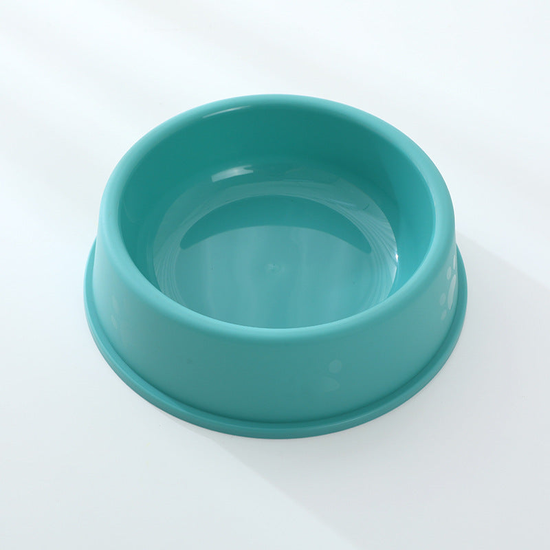 Plastic Frosted Footprints Pet Feeding Water Bowl for Cats Dogs