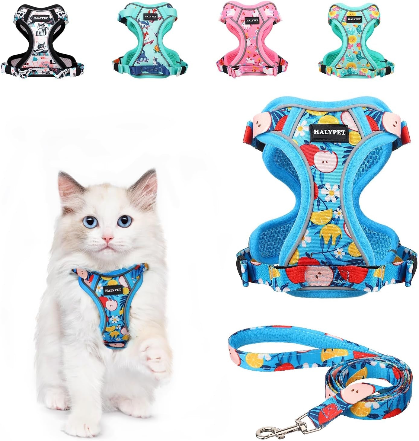 Escape Proof Reflective Adjustable Cat Harness Leash Set