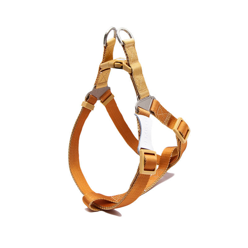 Contrast Color Pet Harness Leash Chest Back Collar Set