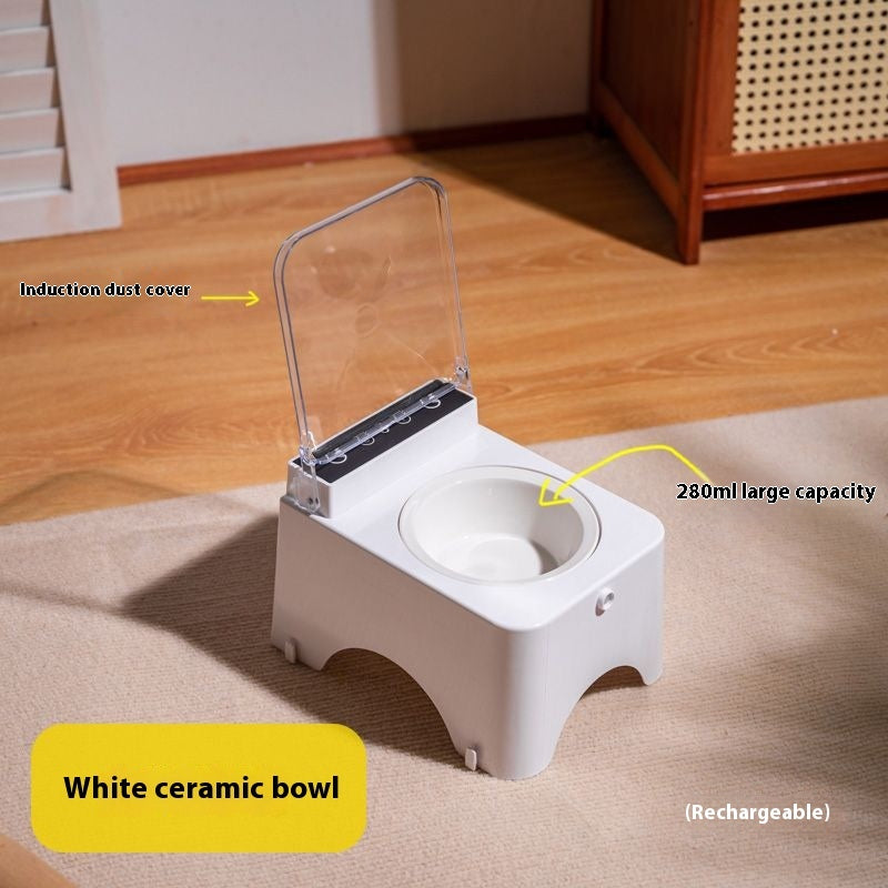Pet Cat Automatic Lid Opening Feeding Bowl Feeder