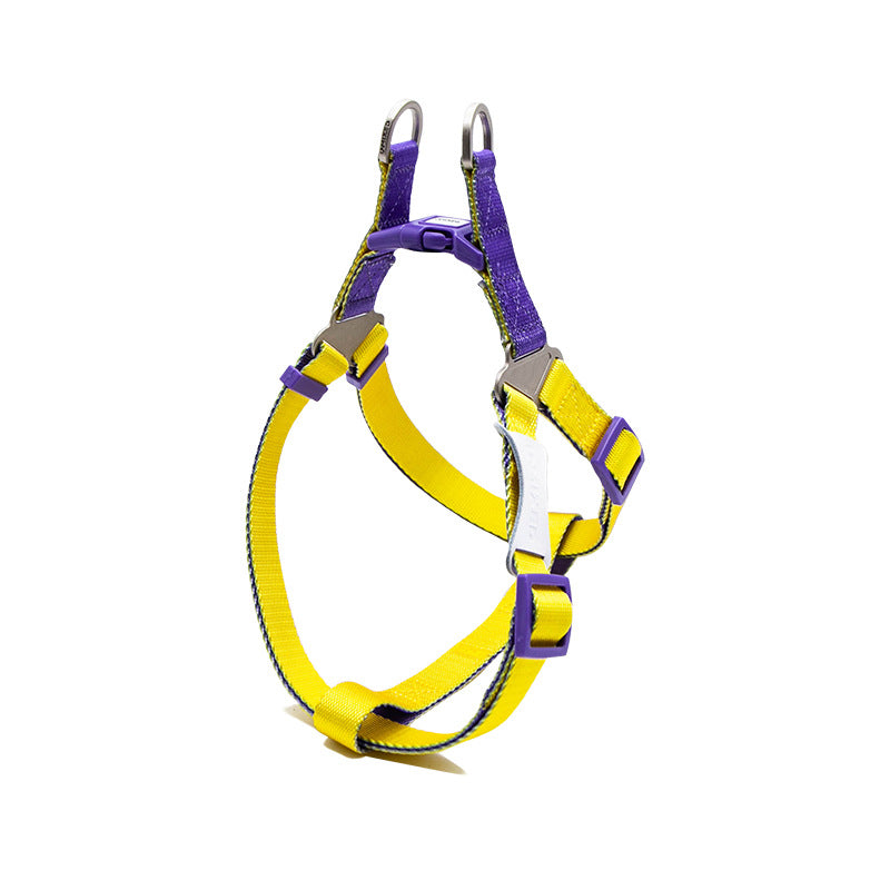 Contrast Color Pet Harness Leash Chest Back Collar Set