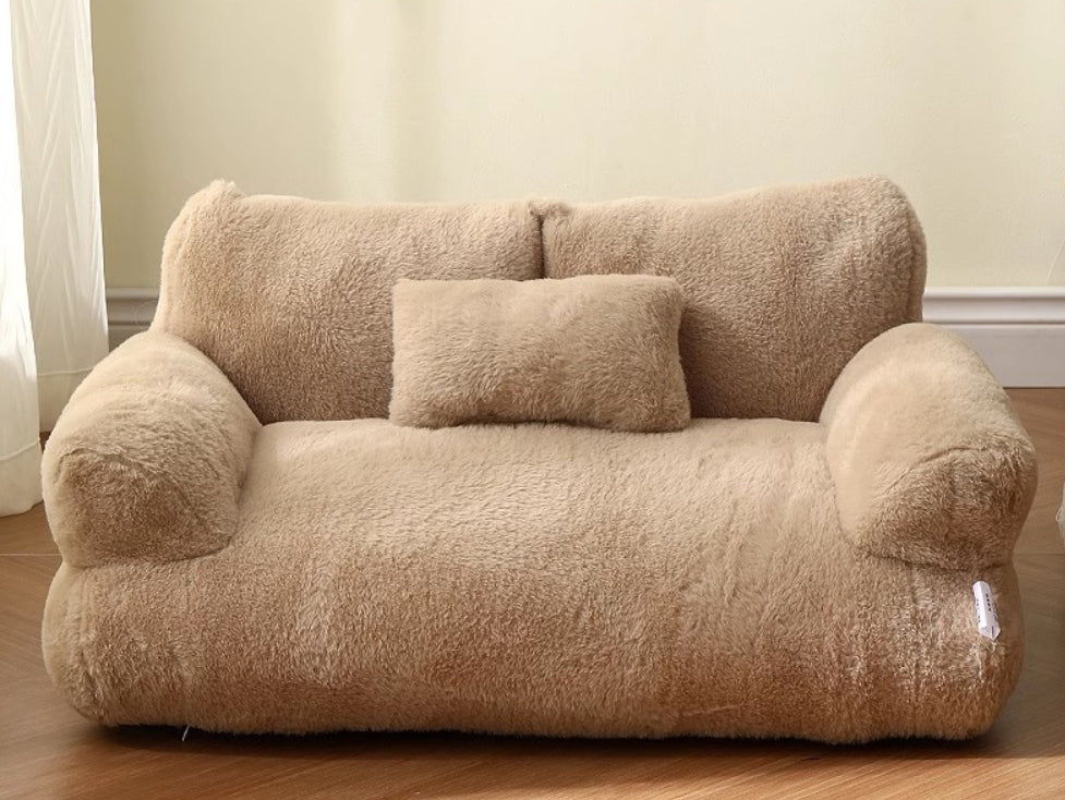 Luxury Plush Cat Bed Sofa Warm Pet Nest for Dogs Cats