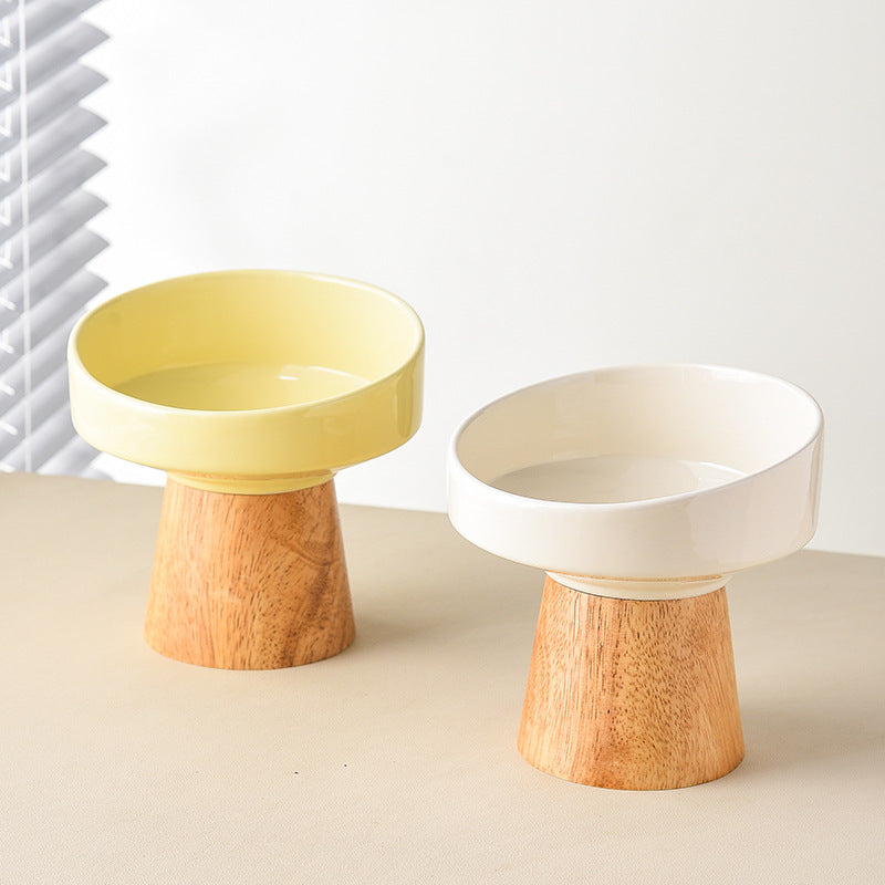 Elevated Ceramic Pet Food Water Bowl for Cats Dogs Puppies