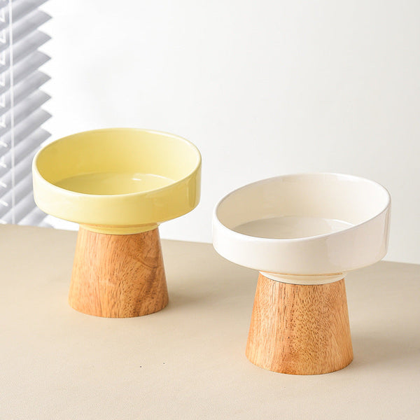 Elevated Ceramic Pet Food Water Bowl for Cats Dogs Puppies
