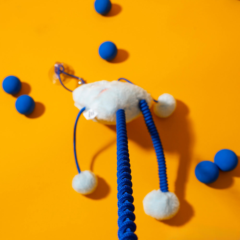 Plush Telescopic Elastic Cat Toy with Bell and Catnip