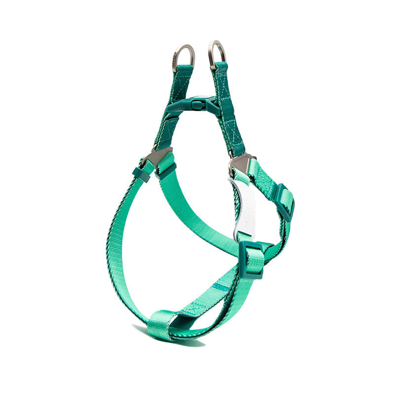 Contrast Color Pet Harness Leash Chest Back Collar Set