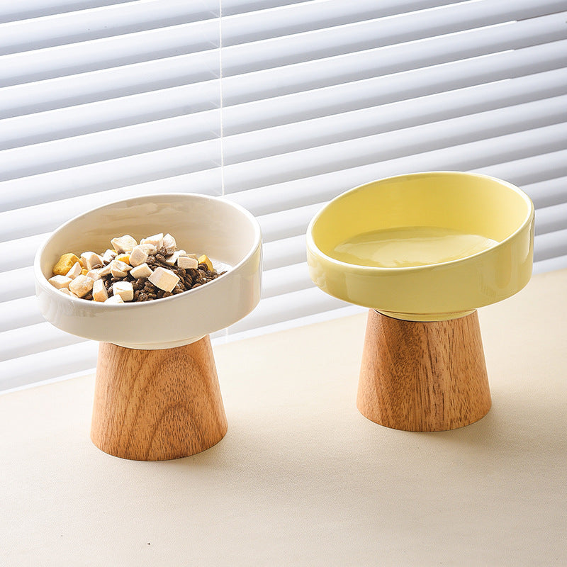 Elevated Ceramic Pet Food Water Bowl for Cats Dogs Puppies