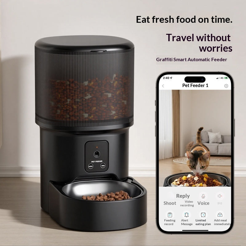 Smart Pet Feeder with Timed Feeding Remote Voice Control System