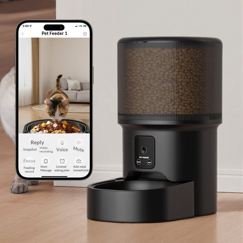 Smart Pet Feeder with Timed Feeding Remote Voice Control System