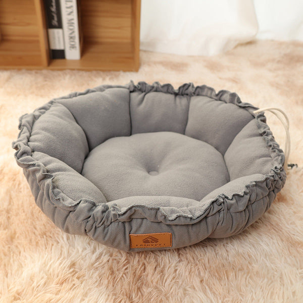 Cute Reversible Donut Cat Bed Dual Use Pet Nest