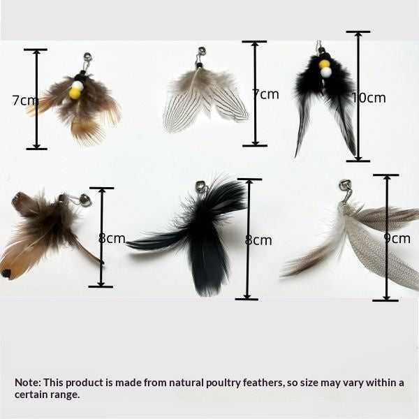 Insect Feather Replacement Head Bell Interactive Cat Toy