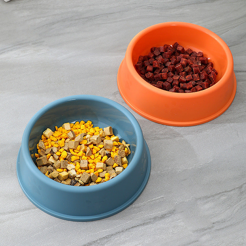Plastic Frosted Footprints Pet Feeding Water Bowl for Cats Dogs