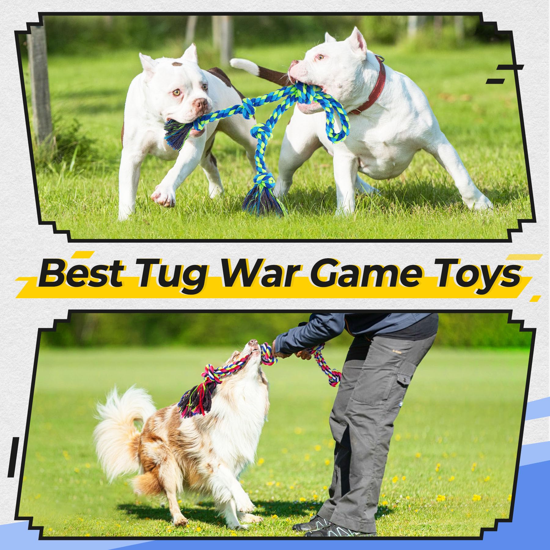 Tough Dog Rope Tug Toy for Aggressive Chewers Set
