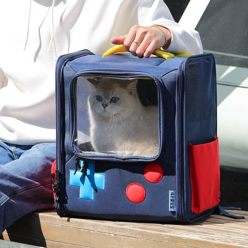 Retro Game Console Pet Backpack Foldable Travel Carrier Bag