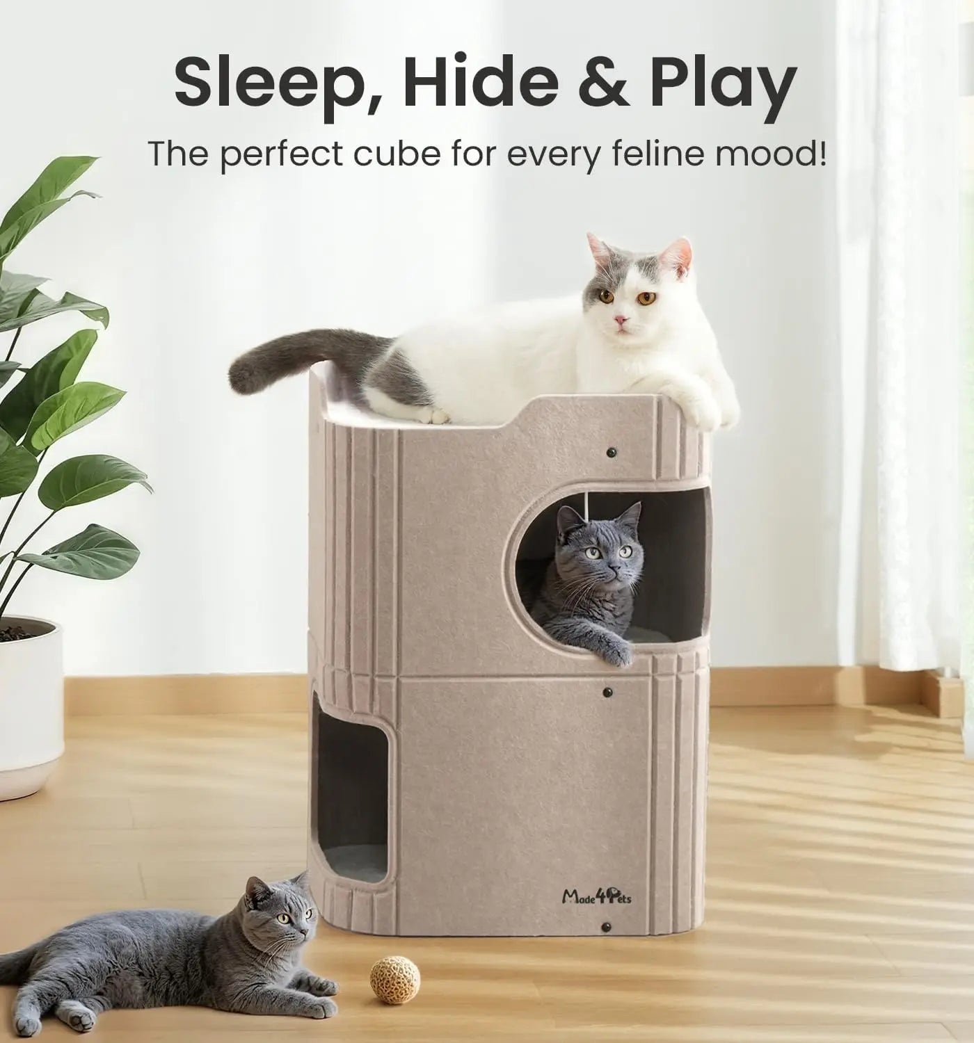 Made4Pets Indoor Cat House - The Ultimate Cozy Retreat for Your Feline Friend