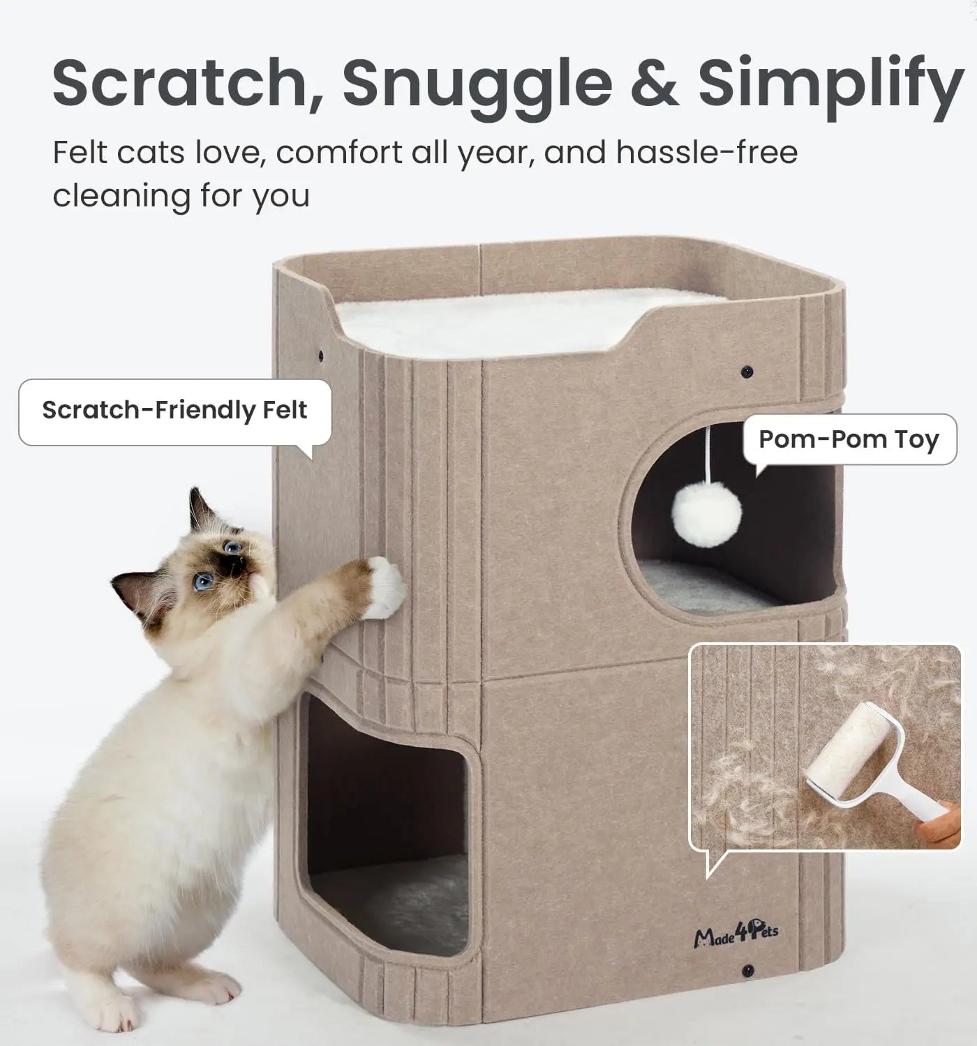 Made4Pets Indoor Cat House - The Ultimate Cozy Retreat for Your Feline Friend