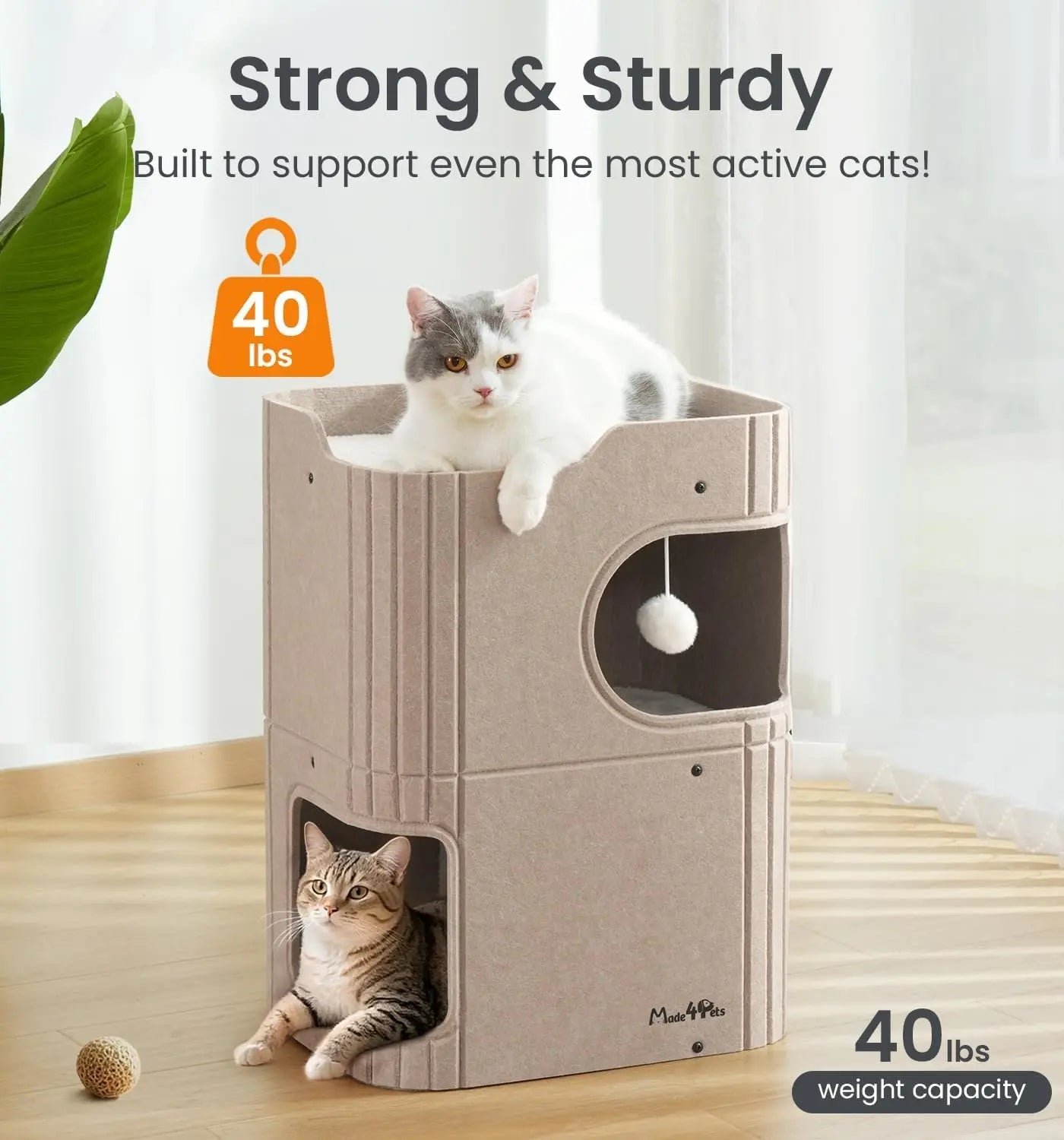 Made4Pets Indoor Cat House - The Ultimate Cozy Retreat for Your Feline Friend