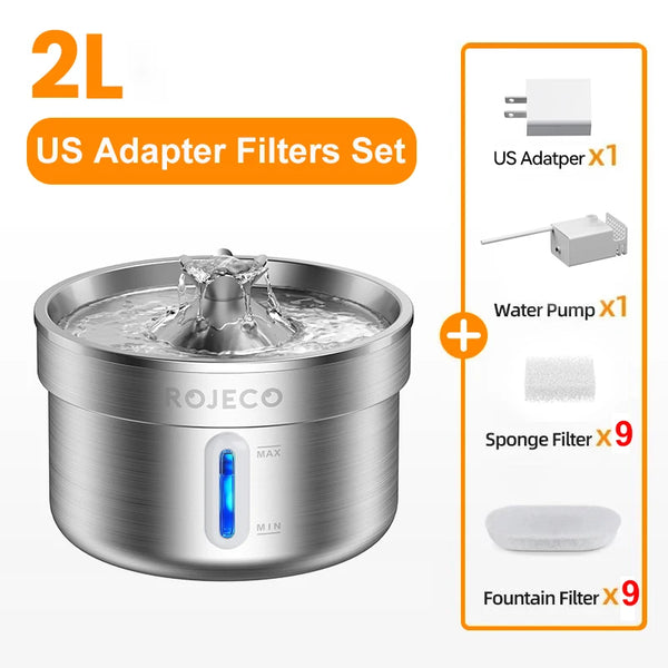Stainless Steel Pet Drinking Fountain Automatic Cat Water Fountain Smart Pet Water Dispenser for Dog Cat Drinking Supply