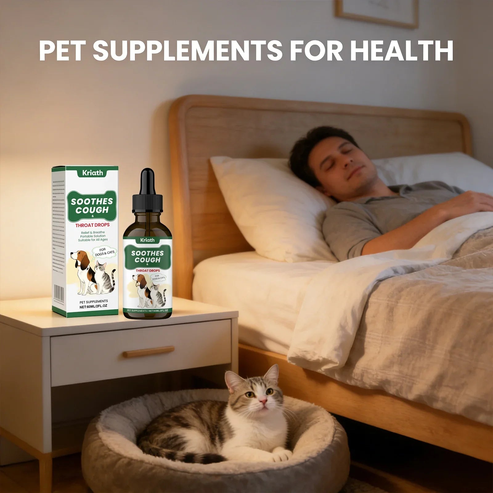 Pets Herbal Throat-Moistening Nutritional Liquid Soothing Throat Support Respiratory Health Aid Digestion Dogs Care Supplements