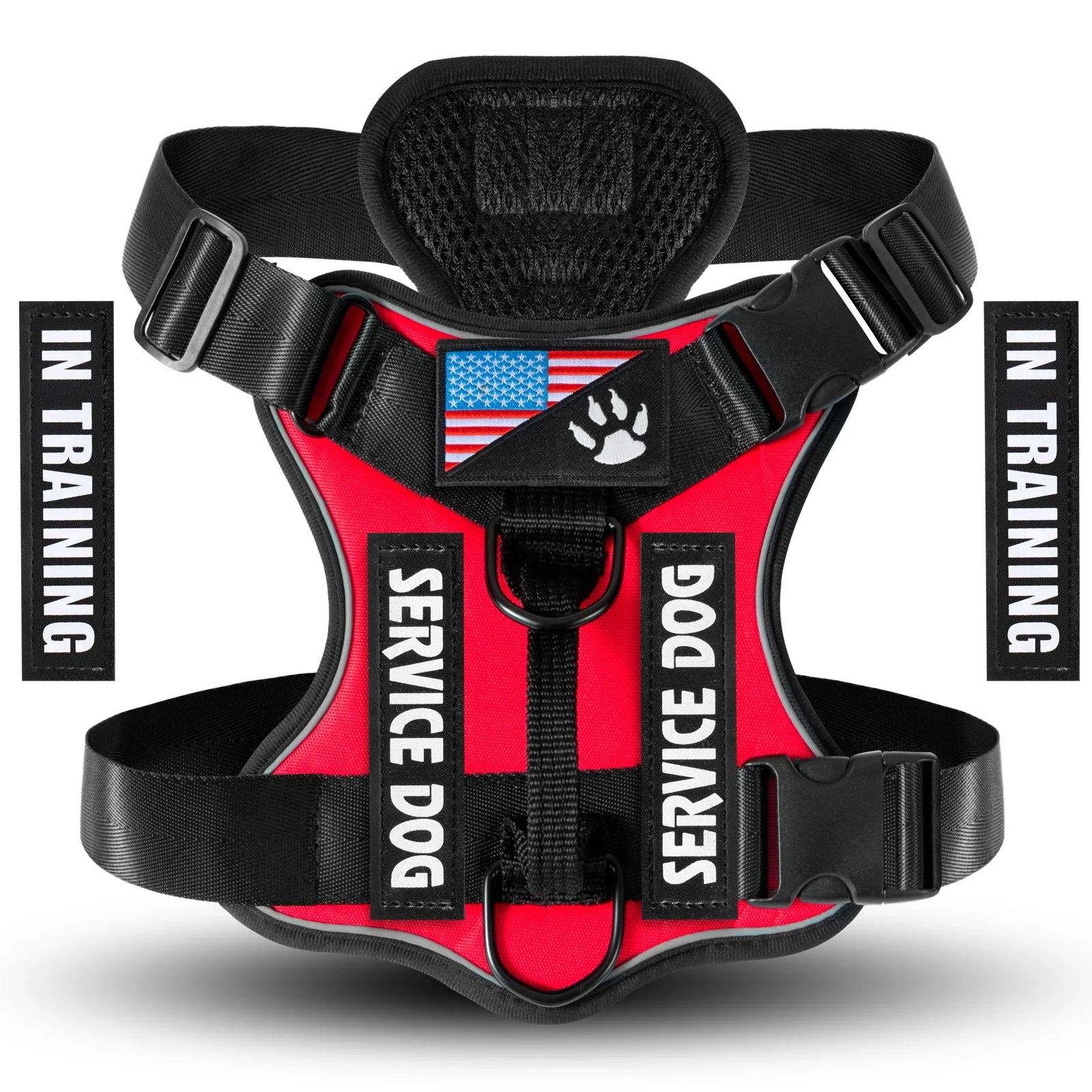 Reflective Service Dog Harness with Adjustable Soft Mesh Vest