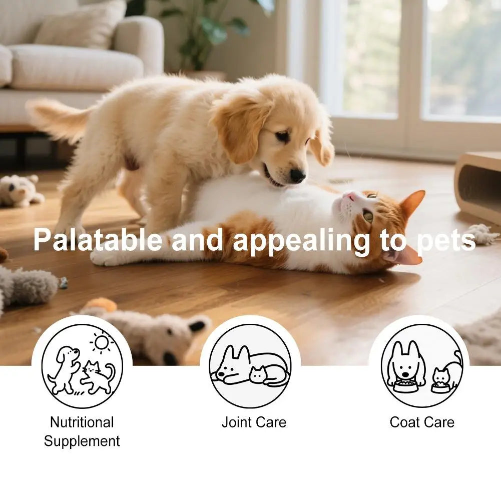 Pet Collagen Drops 60ml Skin and Coat Supplement for Dogs Cats Liquid Moisturizing Daily Nutrition Supplement Dog Supplies