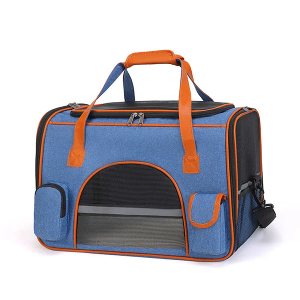 Anti Collapse Pet Carrier Bag with Storage Pockets Travel Handbag