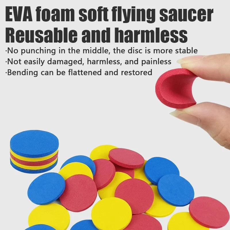 Fun Cat Toy Creative Flying Saucer Gun Paired With 15 Reusable EVA Flying Saucer Pet Hunting Interactive Toys For Dogs And Cats