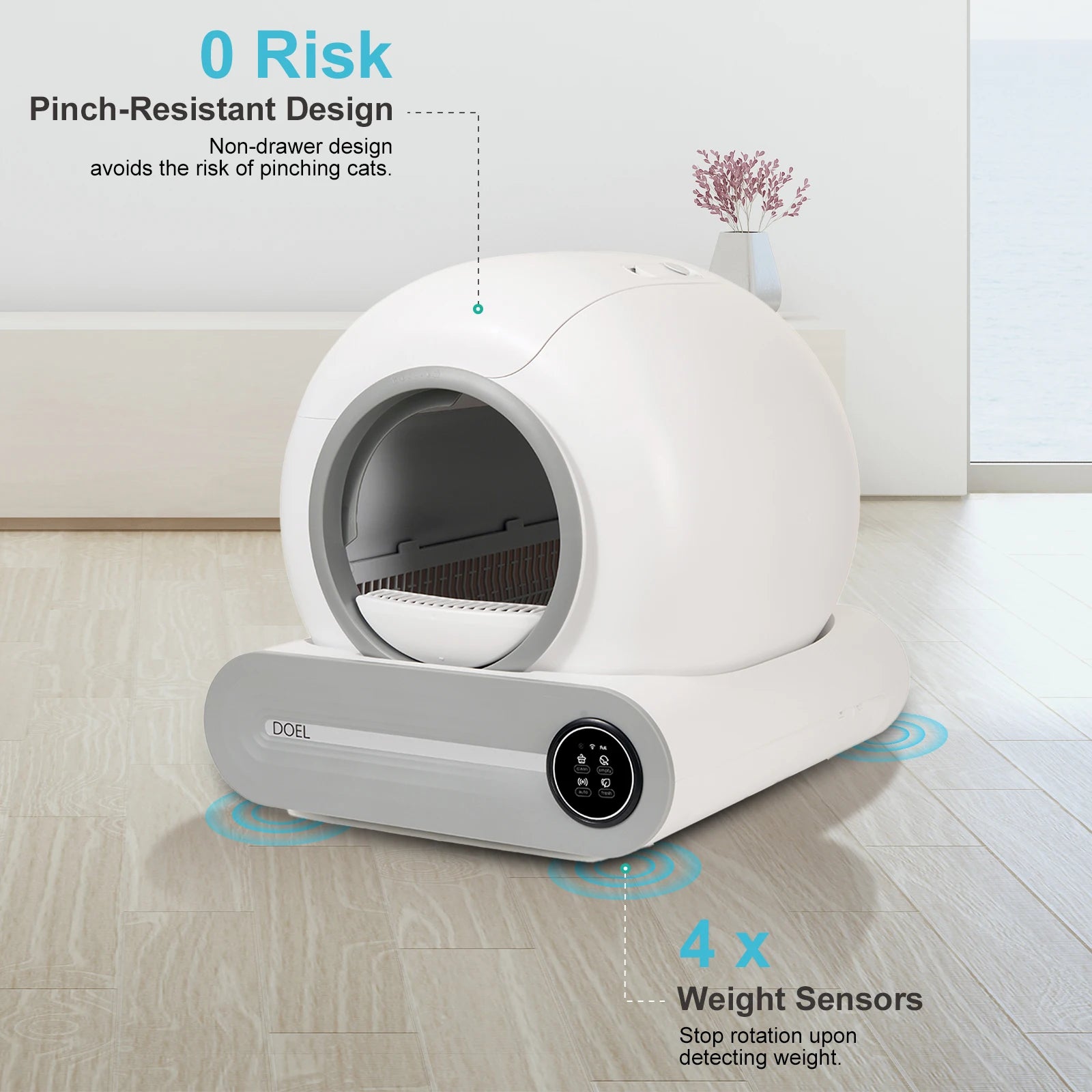 65L Automatic Self-Cleaning Cat Litter Box with App & Odor Control
