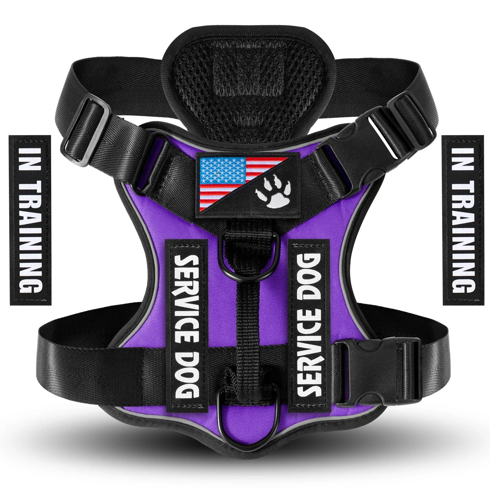 Reflective Service Dog Harness with Adjustable Soft Mesh Vest