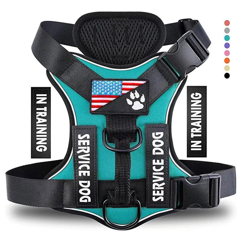 Reflective Service Dog Harness with Adjustable Soft Mesh Vest