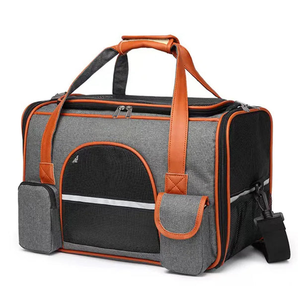 Anti Collapse Pet Carrier Bag with Storage Pockets Travel Handbag