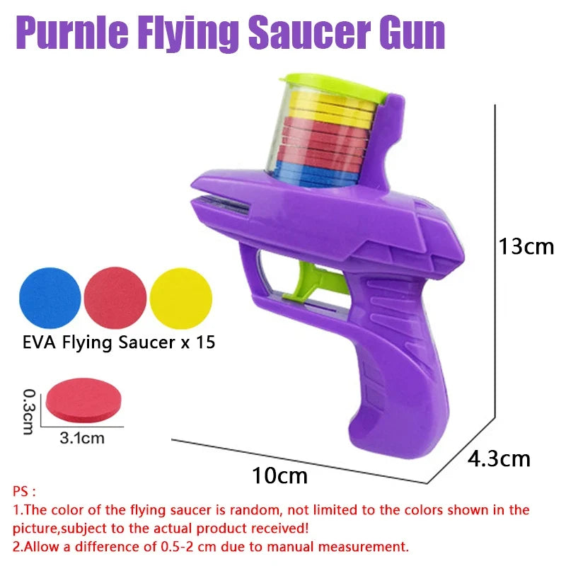 Fun Cat Toy Creative Flying Saucer Gun Paired With 15 Reusable EVA Flying Saucer Pet Hunting Interactive Toys For Dogs And Cats
