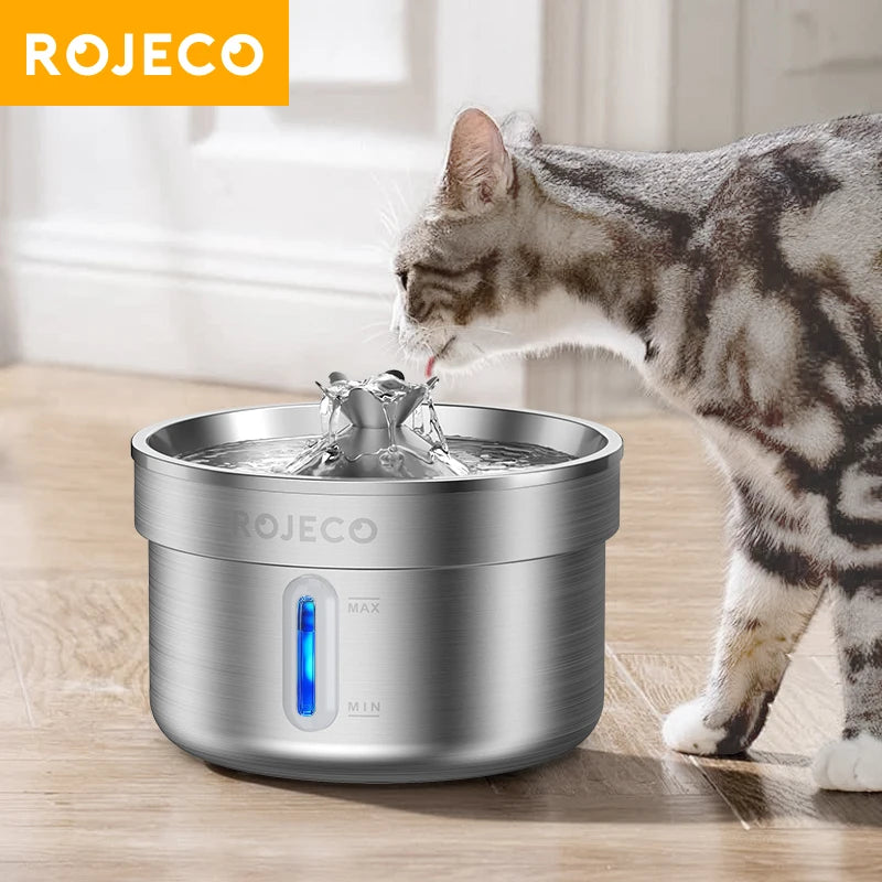 Stainless Steel Pet Drinking Fountain Automatic Cat Water Fountain Smart Pet Water Dispenser for Dog Cat Drinking Supply