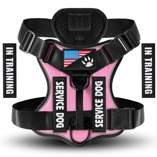 Reflective Service Dog Harness with Adjustable Soft Mesh Vest