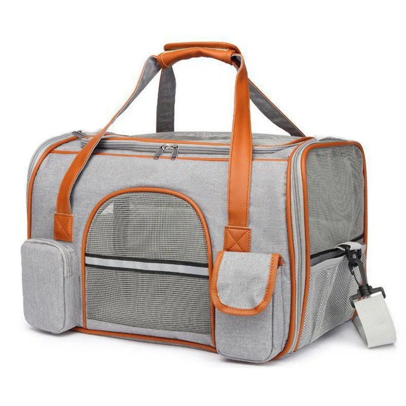 Anti Collapse Pet Carrier Bag with Storage Pockets Travel Handbag