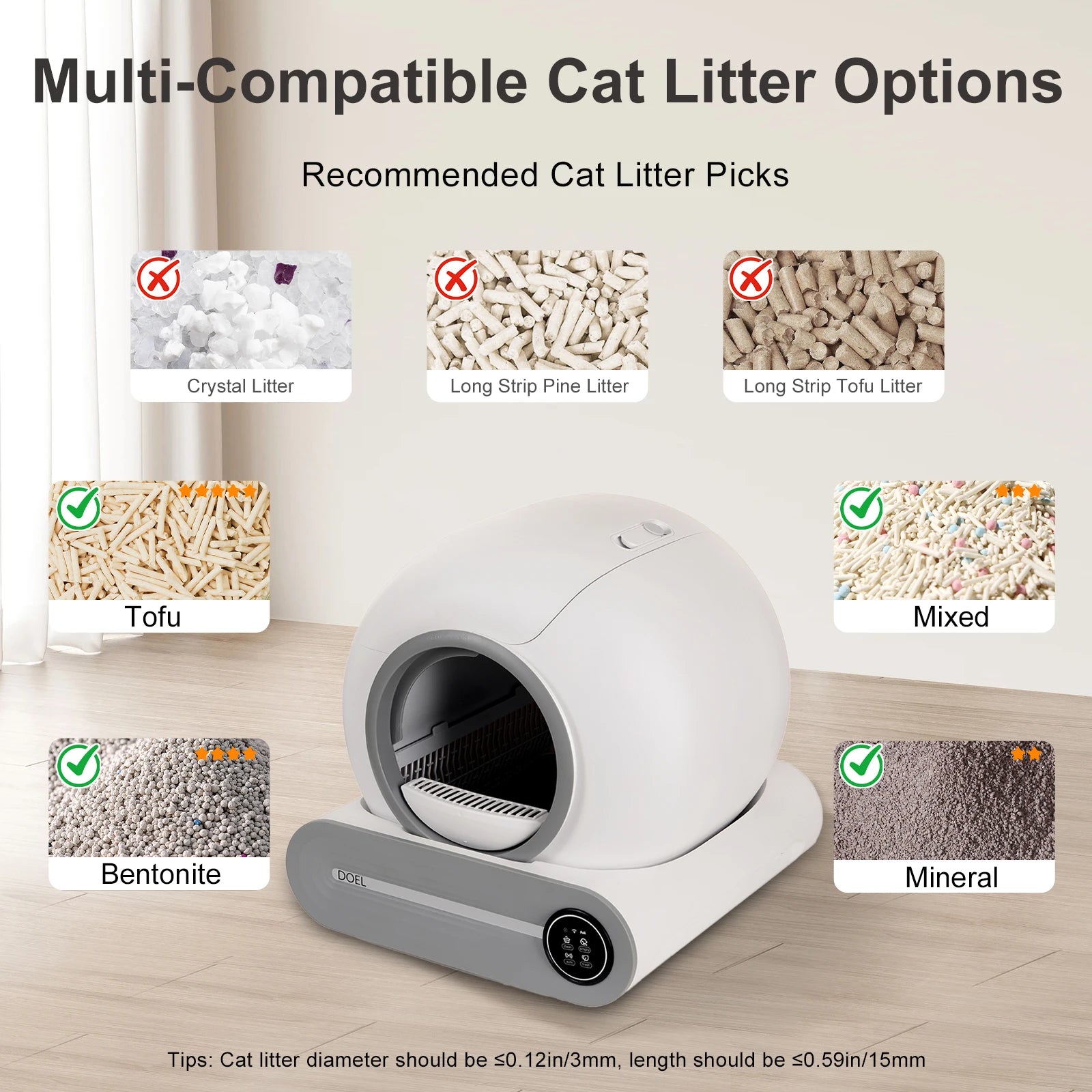 65L Automatic Self-Cleaning Cat Litter Box with App & Odor Control