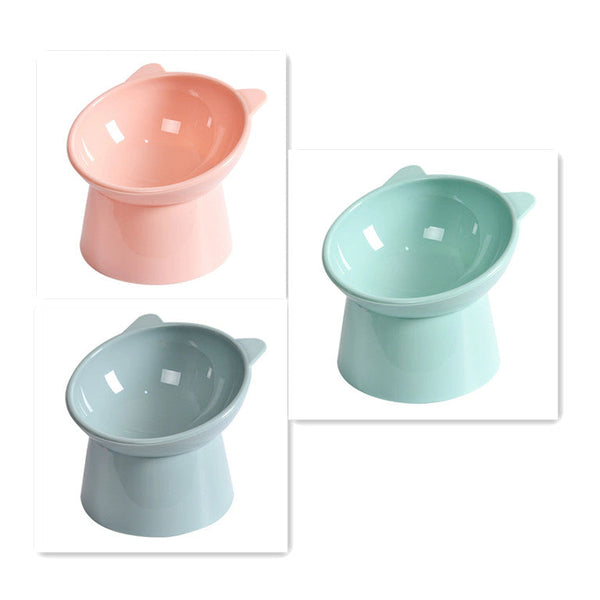 Tilted Elevated Cat Food Bowl Anti Slip Ergonomic Feeding Dish